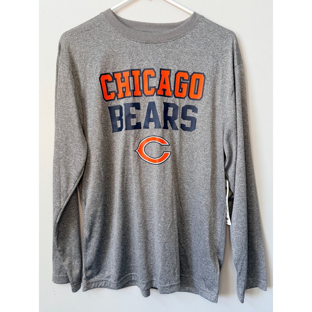 NFL Team Apparel Chicago Bears Gray Long Sleeve T-Shirt Size XXL